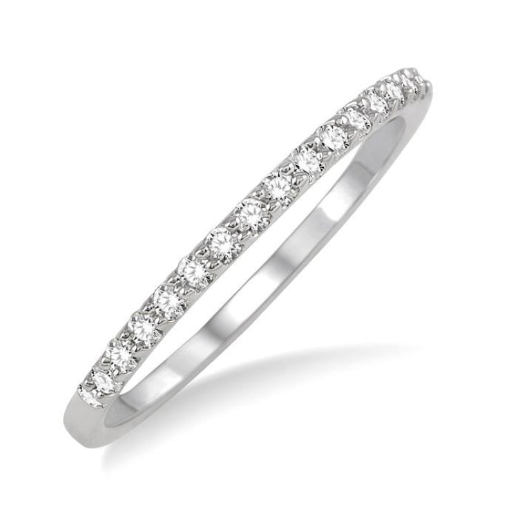 1/5 Ctw Round Cut Diamond Wedding Band in 14K White Gold