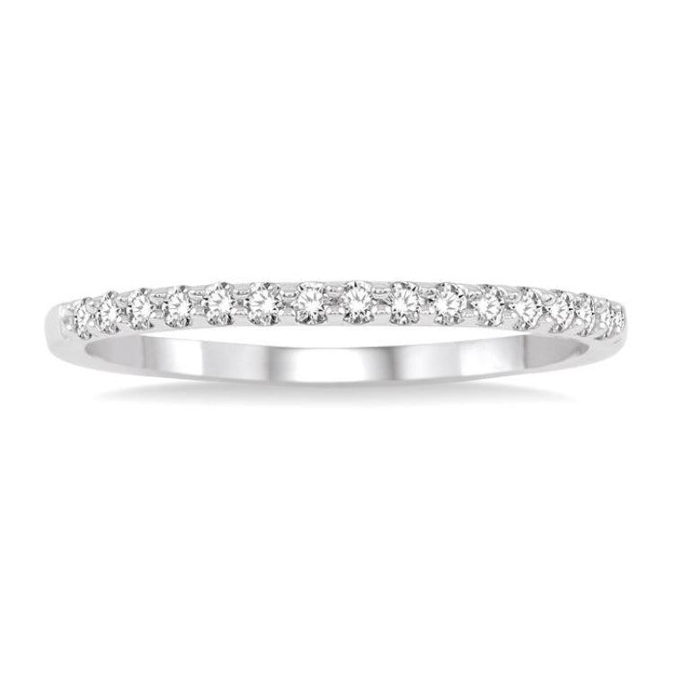 1/5 Ctw Round Cut Diamond Wedding Band in 14K White Gold