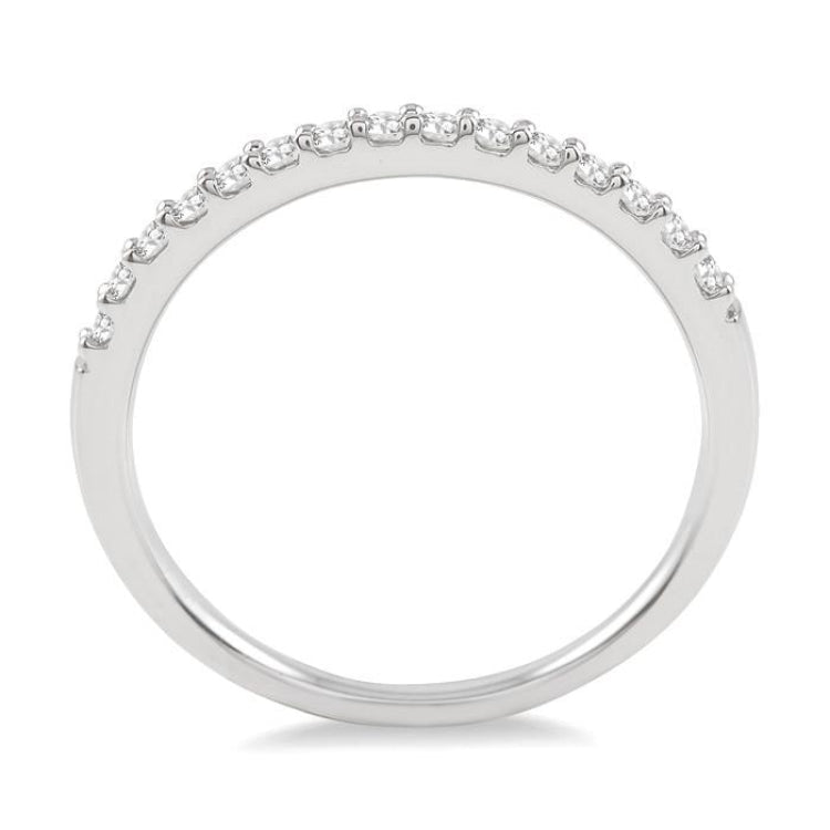 1/5 Ctw Round Cut Diamond Wedding Band in 14K White Gold