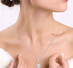 Load image into Gallery viewer, 1/2 Ctw Lovebright Round Cut Diamond Pendant in 14K White Gold with Chain