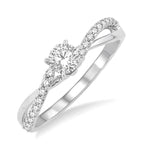 Load image into Gallery viewer, 1/5 Ctw Diamond Semi-Mount Engagement Ring in 14K White Gold