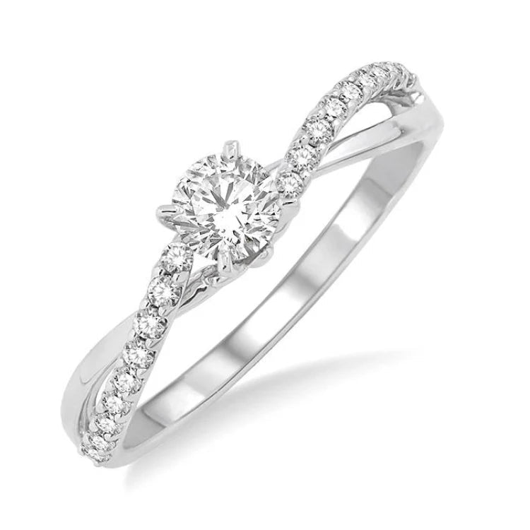 1/5 Ctw Diamond Semi-Mount Engagement Ring in 14K White Gold