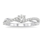 Load image into Gallery viewer, 1/5 Ctw Diamond Semi-Mount Engagement Ring in 14K White Gold