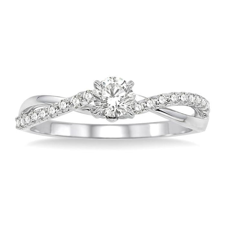 1/5 Ctw Diamond Semi-Mount Engagement Ring in 14K White Gold