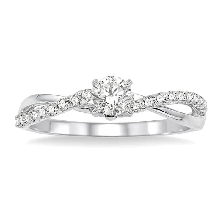 1/5 Ctw Diamond Semi-Mount Engagement Ring in 14K White Gold