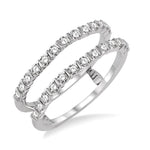 Load image into Gallery viewer, 5/8 Ctw Round Cut Diamond Insert Ring in 14K White Gold