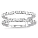 Load image into Gallery viewer, 5/8 Ctw Round Cut Diamond Insert Ring in 14K White Gold
