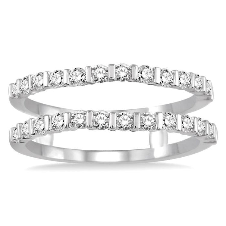 5/8 Ctw Round Cut Diamond Insert Ring in 14K White Gold