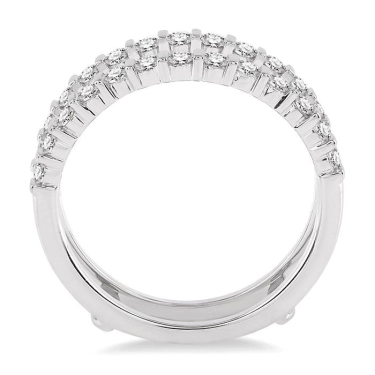 5/8 Ctw Round Cut Diamond Insert Ring in 14K White Gold