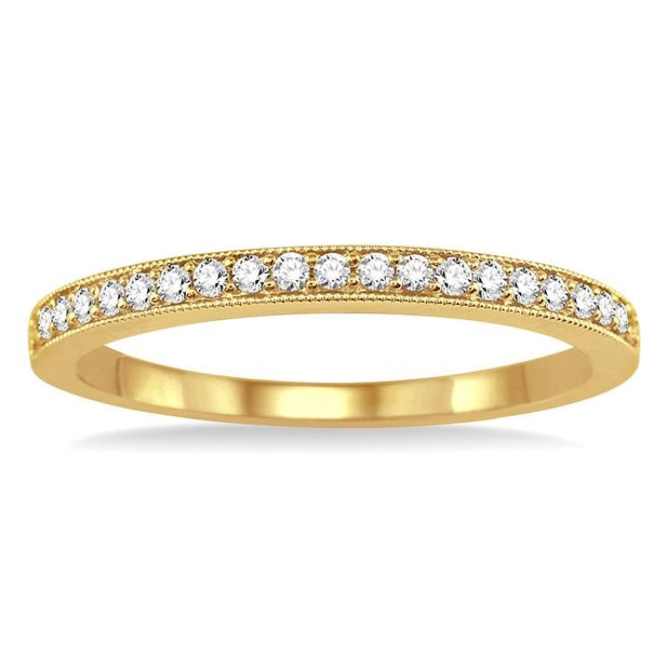 1/5 Ctw Round Cut Diamond Wedding Band in 14K Yellow Gold