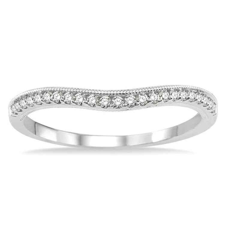 1/6 Ctw Round Cut Diamond Wedding Band in 14K White Gold