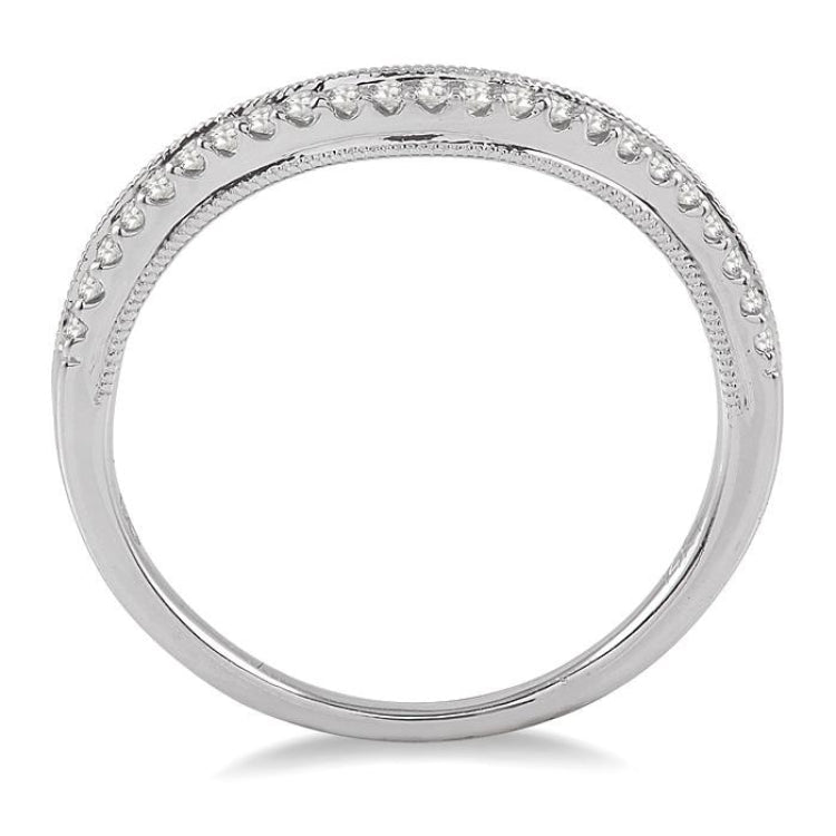 1/6 Ctw Round Cut Diamond Wedding Band in 14K White Gold