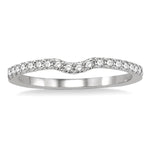 Load image into Gallery viewer, 1/5 Ctw Round Cut Diamond Wedding Band in 14K White Gold