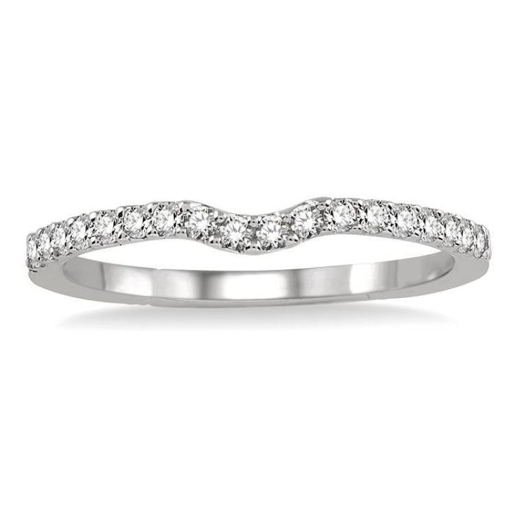 1/5 Ctw Round Cut Diamond Wedding Band in 14K White Gold