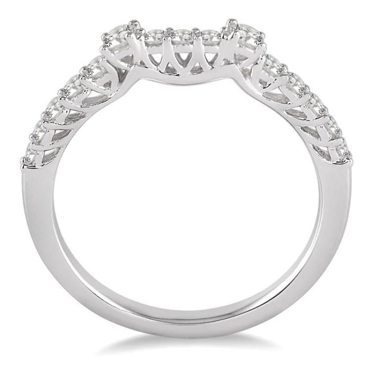 1/2 Ctw Round Cut Diamond Wedding Band in 14K White Gold