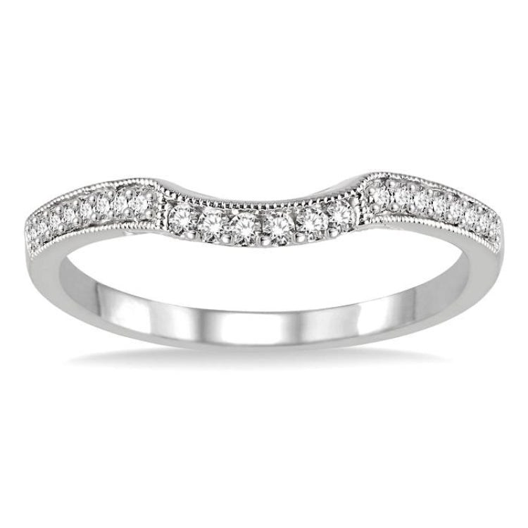 1/6 Ctw Round Cut Diamond Wedding Band in 14K White Gold