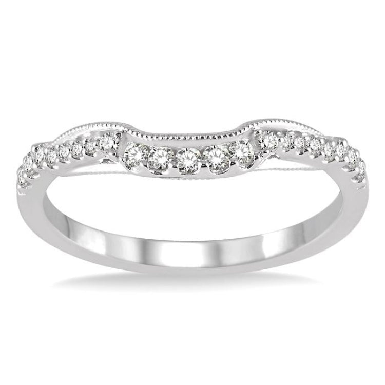 1/6 Ctw Round Cut Diamond Wedding Band in 14K White Gold