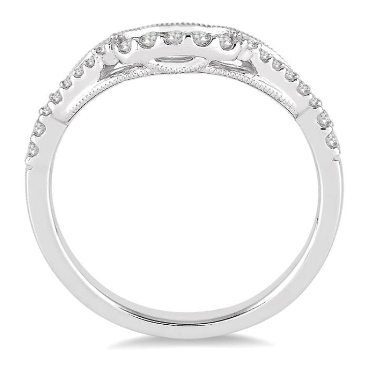 1/6 Ctw Round Cut Diamond Wedding Band in 14K White Gold