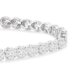 Load image into Gallery viewer, 3 Ctw Round Cut Lovebright Diamond Tennis Bracelet in 14K White Gold
