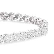 3 Ctw Round Cut Lovebright Diamond Tennis Bracelet in 14K White Gold