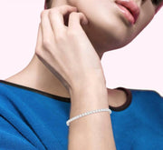 3 Ctw Round Cut Lovebright Diamond Tennis Bracelet in 14K White Gold