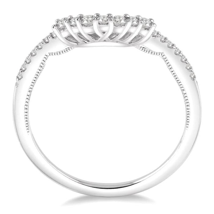 1/3 Ctw Round Cut Diamond Wedding Band in 14K White Gold