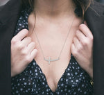 Load image into Gallery viewer, 1/50 Ctw Round Cut Diamond Cross Pendant with Chain in Sterling Silver
