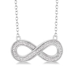 Load image into Gallery viewer, 1/50 Ctw Round Cut Diamond Infinity Pendant in Sterling Silver with Chain