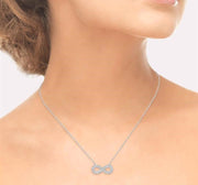 1/50 Ctw Round Cut Diamond Infinity Pendant in Sterling Silver with Chain