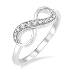 Load image into Gallery viewer, 1/6 Ctw Round Cut Diamond Infinity Petite Ring in 10K White Gold