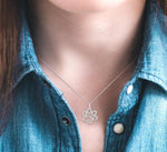 Load image into Gallery viewer, 1/20 Ctw Dog Paw Round Cut Diamond Pendant With Chain in Sterling Silver