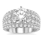 Load image into Gallery viewer, 2 1/10 Ctw Diamond Semi-Mount Engagement Ring in 14K White Gold