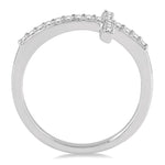 Load image into Gallery viewer, 1/5 Ctw Round Cut Diamond Cross Ring in 10K White Gold