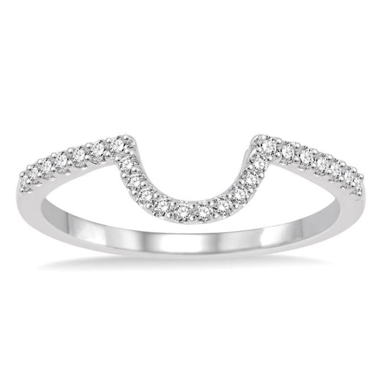 1/5 Ctw Round Cut Diamond Wedding Band in 14K White Gold