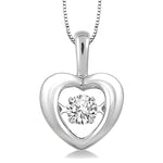 Load image into Gallery viewer, 1/20 Ctw Round Cut Diamond Emotion Pendant in 10K White Gold with Chain