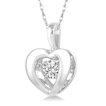 Load image into Gallery viewer, 1/20 Ctw Round Cut Diamond Emotion Pendant in 10K White Gold with Chain