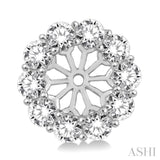 1 1/2 Ctw Round Cut Diamond Earrings Jacket in 14K White Gold