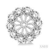 1 Ctw Round Cut Diamond Earrings Jacket in 14K White Gold