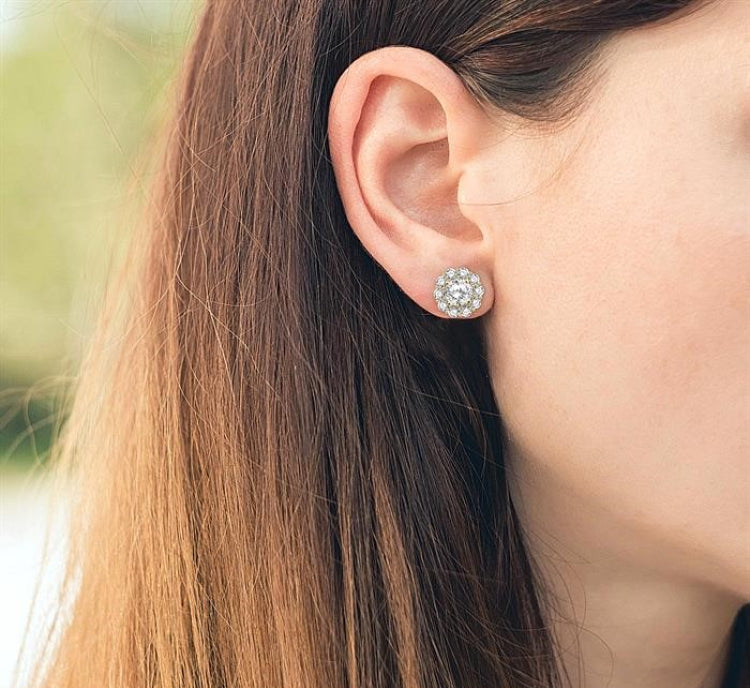3/4 Ctw Round Cut Diamond Earring Jacket in 14K Yellow Gold
