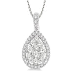 Load image into Gallery viewer, 2 Ctw Pear Shape Diamond Lovebright Pendant in 14K White Gold with Chain