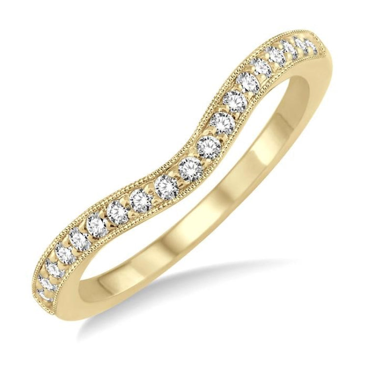 1/5 Ctw Round Cut Diamond Wedding Band in 14K Yellow Gold
