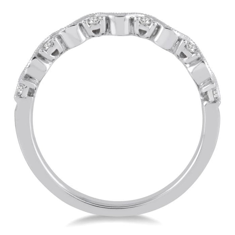 1/4 Ctw Round Cut Diamond Stack Band in 14K White Gold