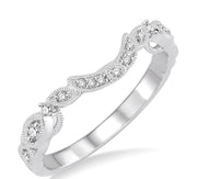 1/6 Ctw Round Cut Diamond Wedding Band in 14K White Gold