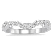 1/6 Ctw Round Cut Diamond Wedding Band in 14K White Gold