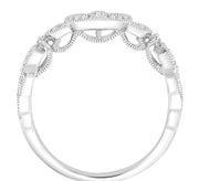 1/6 Ctw Round Cut Diamond Wedding Band in 14K White Gold