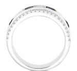 Load image into Gallery viewer, 3x3 MM Princess Cut Sapphire and 3/8 Ctw Round Cut Diamond Precious Band in 14K White Gold