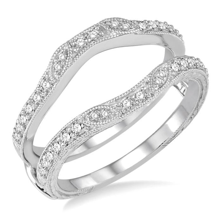 1/3 Ctw Round Diamond Insert Ring in 14K White Gold