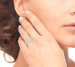 Load image into Gallery viewer, 1/3 Ctw Round Diamond Insert Ring in 14K White Gold