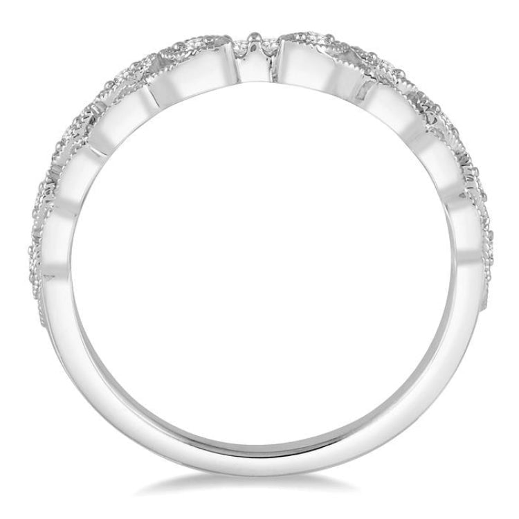 1/20 Ctw Round Cut Diamond Wedding Band in 14K White Gold