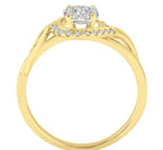Load image into Gallery viewer, 1/3 Ctw Round Cut Diamond Lovebright Engagement Ring in 14K Yellow and White Gold